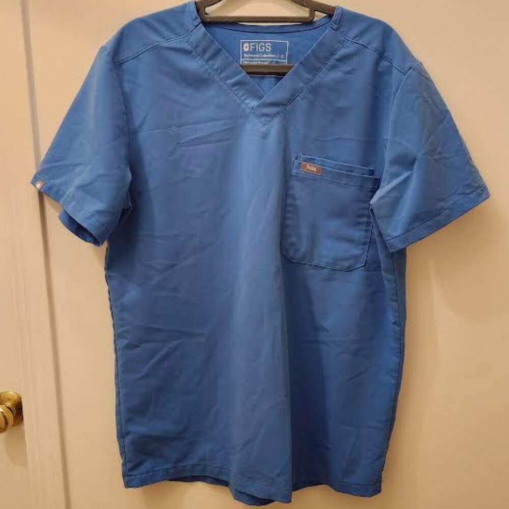 FIGS ScrubsTop and Pants Joggers Multiple Pockets Size S Blue Mens Uniform